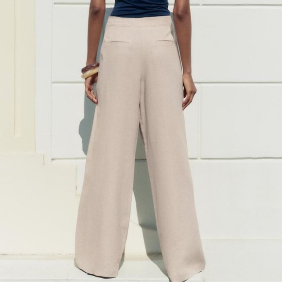 LINEN BLEND PAREO PANTS - Picture 3 of 14